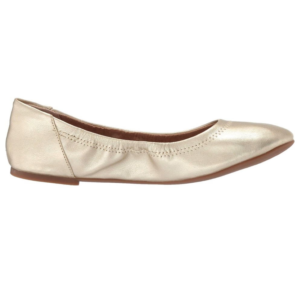 Amazon Essentials Gold Vegan Metallic Sparkle Leather Ballet Flats Size 7 - Picture 2 of 6
